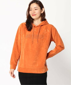 【SALE／50%OFF】GUESS (W)Euphemia Faux-Suede Hoodie ゲス トップス パーカー・フーディー オレンジ レッド【送料無料】