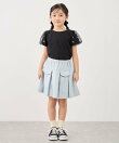 【KIDS/キッズ】フラワースリーブTシャツ/接触冷感