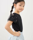 【KIDS/キッズ】フラワースリーブTシャツ/接触冷感