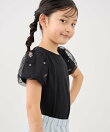 【KIDS/キッズ】フラワースリーブTシャツ/接触冷感
