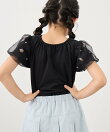 【KIDS/キッズ】フラワースリーブTシャツ/接触冷感