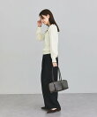 配色トリミングボウタイニットプルオーバー