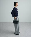 配色トリミングボウタイニットプルオーバー