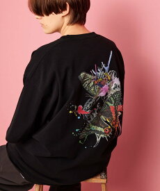 rehacer Bloom Butterfly レアセル トップス カットソー・Tシャツ ブラック カーキ ホワイト【送料無料】