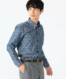 【SALE／40%OFF】BEAMS HEART MEN BEAMS HEART / ペイズリープリント シャンブレー ボタンダウン シャツ ビームス ハート トップス シャツ・ブラウス ブルー ネイビー【送料無料】