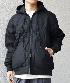 SHIPS any 【SHIPS any別注】TAION:＜手洗い可能＞ミリタリーキルト ダブルジップ ダウン パーカー◇ シップス ジャケット・アウター ブルゾン・ジャンパー ブラック ベージュ【送料無料】