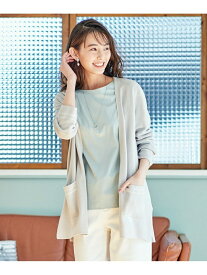 【SALE／50%OFF】J.PRESS LADIES L 【洗える】片畦Vネック ロングカーディガン ジェイプレス トップス カーディガン グレー ベージュ ネイビー【送料無料】