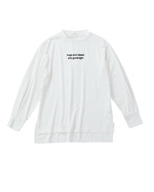 【SALE／50%OFF】YEVS フロッキーロゴハイネックTシャツ イーブス トップス カットソー・Tシャツ ホワイト グレー ベージュ ブラック