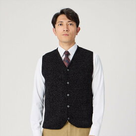 【SALE／22%OFF】BRICK HOUSE by Tokyo Shirts ワッフルモール糸ニットジレ メンズ BM05I501DM50X00-49 トーキョーシャツ トップス ベスト・ジレ ブラック【送料無料】