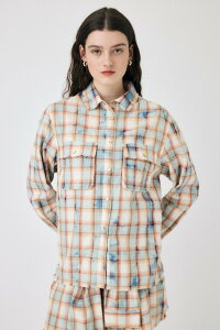 �ySALE�^60%OFF�zMOUSSY �y�Z�b�g�A�b�v�\�zBLEACH CHECK �V���c �}�E�W�[ �g�b�v�X �V���c�E�u���E�X �z���C�g�y���������z