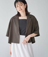 ROPE' PICNIC 【ちゃんと+かわいい保証】エアリーリネンライク ハーフスリーブジャケット/接触冷感・UVカ…