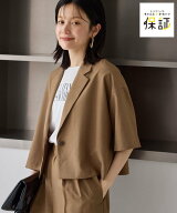 ROPE' PICNIC 【ちゃんと+かわいい保証】エアリーリネンライク ハーフスリーブジャケット/接触冷感・UVカ…