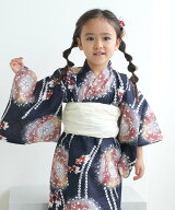 ひよこ商店 ひよこ商店 男女兼用 子供ワンピース浴衣 2点セット ウタタネ 着物・浴衣・和装小物 浴衣【送…