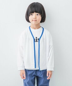 【SALE／50%OFF】THE SHOP TK 【110-150/洗濯機洗い可】パイピングカーディガン ザ ショップ ティーケー トップス カーディガン ホワイト パープル