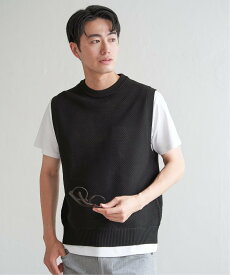 【SALE／50%OFF】ikka 【洗濯機で洗える】GOKU楽ニットカルゼベスト イッカ トップス ベスト・ジレ ブルー ベージュ カーキグリーン ブラック