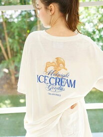 【SALE／30%OFF】gelato pique 【COOL COLLECTION】【接触冷感】ICEワンポイントビッグTシャツ ジェラートピケ インナー・ルームウェア その他のインナー・ルームウェア ホワイト グレー ピンク【送料無料】