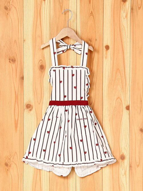 Gelato Pique ストライプハートkidsエプロンジェラートピケ ルーム