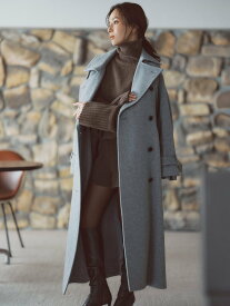 anuans ウールトレンチコート アニュアンス ジャケット・アウター その他のジャケット・アウター ブラウン ブラック グレー【送料無料】