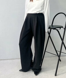 【SALE／45%OFF】AS KNOW AS plus ♪タックストレートスラックスパンツ セットアップ可能 アズノゥアズプラス パンツ スラックス・ドレスパンツ ブラック ブラウン グレー