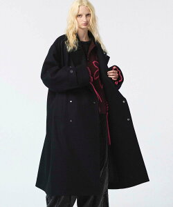 MAISON SPECIAL Super140s Prime-Over Melton Double Breasted Coat ���]���X�y�V���� �W���P�b�g�E�A�E�^�[ �`�F�X�^�[�R�[�g �l�C�r�[ �u���b�N �O���[�y���������z