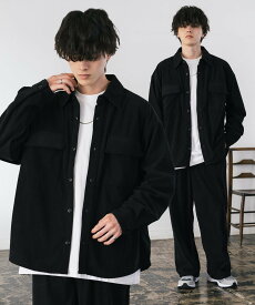 Rocky Monroe コーデュロイセットアップ CPOシャツジャケット&ワイドパンツ ロッキーモンロー ジャケット・アウター カバーオール・ワークジャケット ベージュ ホワイト カーキグリーン ワインレッド グレー ブラウン ブラック【送料無料】