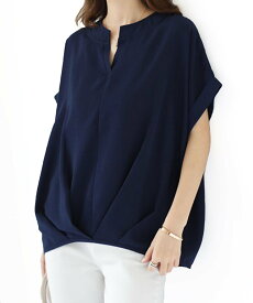 【SALE／61%OFF】Amulet 【Amulet】裾タックブラウス アミュレット トップス シャツ・ブラウス グレー ベージュ レッド ネイビー グリーン パープル ブラック ブラウン ホワイト