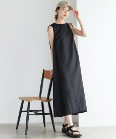 【SALE／30%OFF】SLOBE IENA 《追加2》リネンタックノースリーブワンピース スローブ イエナ ワンピース・ドレス ワンピース ブラック グリーン ピンク【送料無料】