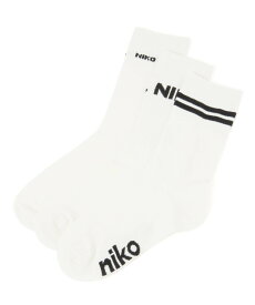 niko and ... オリジナルニコロゴソックス3Pセット ニコアンド 靴下・レッグウェア 靴下 ホワイト ブラック ピンク