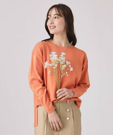 【SALE／40%OFF】SHOO・LA・RUE 【洗える】なめらかタッチ クルーネックニット シューラルー トップス ニット イエロー オレンジ ブルー ブラック グリーン ピンク