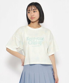 PINK-latte タイダイ柄短丈Tシャツ ピンク ラテ トップス カットソー・Tシャツ グリーン ピンク ブルー