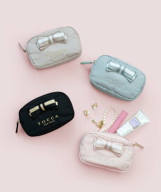 TOCCA 【WEB限定】BICOLOR RIBBON POUCH ポーチ トッカ 財布・ポーチ・ケース ポーチ ピンク ベージュ ブラック ブルー