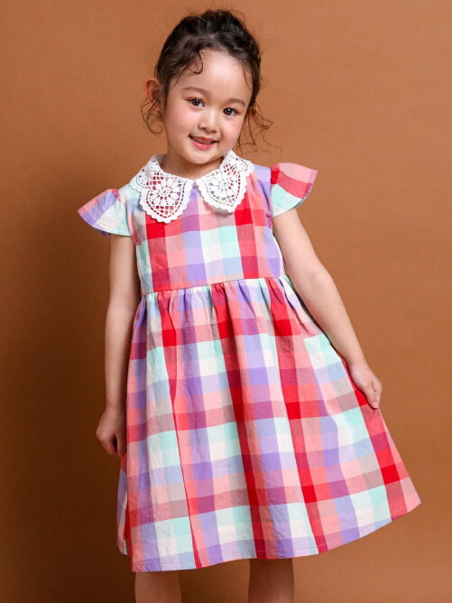 Bebe Online Store レース 襟 マドラスチェック ワンピース 80 130cm Rakuten Fashion 楽天ファッション 旧楽天ブランドアベニュー Cy8690