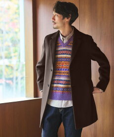 UNITED ARROWS green label relaxing S100 ビーバー チェスターコート ユナイテッドアローズ グリーンレーベルリラクシング ジャケット・アウター チェスターコート ネイビー ブラウン【送料無料】