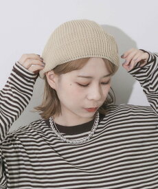 【SALE／60%OFF】SMELLY リブニットベレー スメリー 帽子 ハンチング・ベレー帽 ベージュ グレー