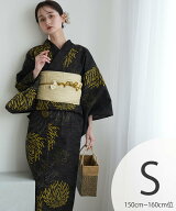 utatane utatane 浴衣 セット ブラックに星屑ラメ花火 Sサイズ ウタタネ 着物・浴衣・和装小物 浴衣 ブラ…