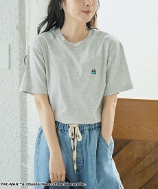 coen 【PAC-MAN(パックマン)別注】GHOSTデザイン フライスコンパクト刺繍Tシャツ コーエン トップス カットソー・Tシャツ ブラック ホワイト グレー