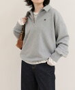FR刺しゅう衿付きハーフZIPスウェットプルオーバー