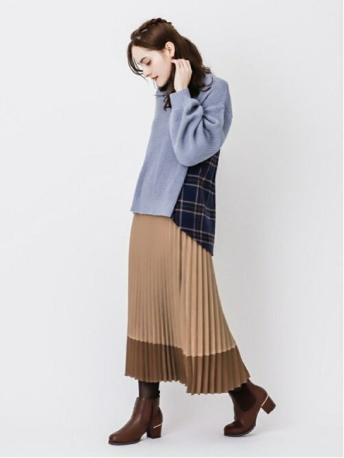 Axes Femme W バイカラープリーツスカート Rakuten Fashion 楽天ファッション 旧楽天ブランドアベニュー Cd3691