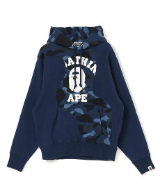 A BATHING APE COLOR CAMO COLLEGE CUTTING RELAXED FIT HOODIE M ア ベイシング エイプ トップス パーカー・フーディー ネイビー パープル レッド【送料無料】