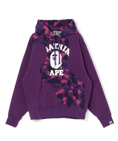 A BATHING APE COLOR CAMO COLLEGE CUTTING RELAXED FIT HOODIE M ア ベイシング エイプ トップス パーカー・フーディー ネイビー パープル レッド【送料無料】