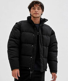 【SALE／50%OFF】GUESS (M)GUESS Originals Puffer Jacket ゲス ジャケット・アウター ブルゾン・ジャンパー ブラック【送料無料】