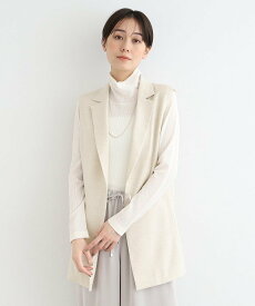 【SALE／5%OFF】INDIVI 【洗える/UVケア/接触冷感/SETUP可能】麻調ロングジレジャケット インディヴィ トップス ベスト・ジレ ベージュ ネイビー グレー【送料無料】