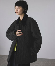 ADAM ET ROPE' FEMME 【LAVENHAM for ADAM ET ROPE'】別注 SQUARE HEM RAYDON WOOL アダムエロペ ジャケット・アウター ナイロンジャケット ブラック【送料無料】