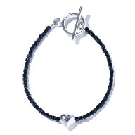 quip queint quip queint/noan black bracelet/ノアン ブラック ブレスレット ハート フォブ アクセサリ…