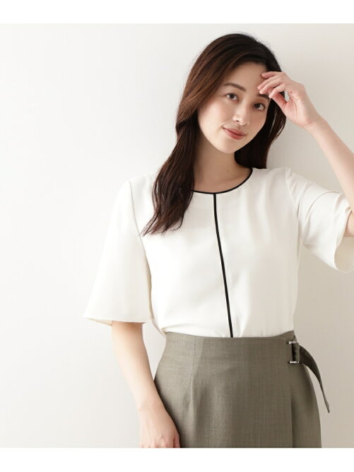 Natural Beauty Basic 洗える バイカラー五分袖ブラウス Rakuten Fashion 楽天ファッション 旧楽天ブランドアベニュー Cj6693