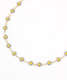 GLOBAL WORK FLOWERチェーンネックレス/251911 グローバルワーク アクセサリー・腕時計 ネックレス パープル ホワイト グリーン グレー