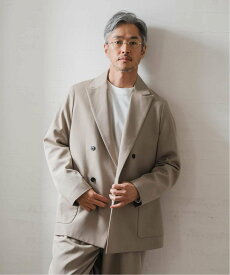 【SALE／30%OFF】EDIFICE VISTO ギャバ ダブル ジャケット【セットアップ着用可】 エディフィス ジャケット・アウター テーラードジャケット・ブレザー ブラック ベージュ【送料無料】