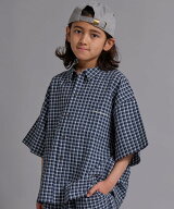 PAIRMANON STREET 【90-160cm】サッカーチェック オーバーサイズ 半袖シャツ【PAIRMANON STREET】 ペアマ…