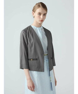 Aquascutum WOMEN ���X�^�[�r�G��V�W���P�b�g �A�N�A�X�L���[�^�� �W���P�b�g�E�A�E�^�[ �e�[���[�h�W���P�b�g�E�u���U�[ �O���[ �z���C�g�y���������z