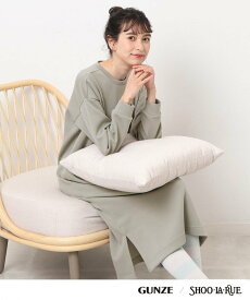 【SALE／10%OFF】SHOO・LA・RUE 【GUNZE】いつでもらくちんリラックスワンピース(長袖) シューラルー インナー・ルームウェア その他のインナー・ルームウェア グレー ブラック パープル